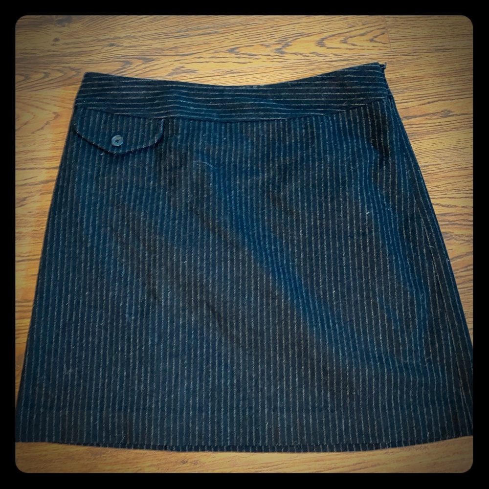 Banana republic Black wool pinstripe skirt